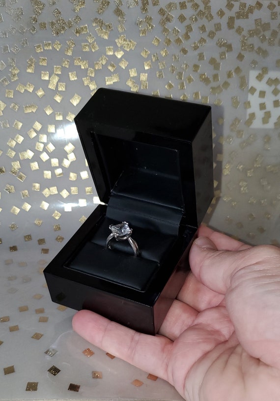 Black wedding ring box discount