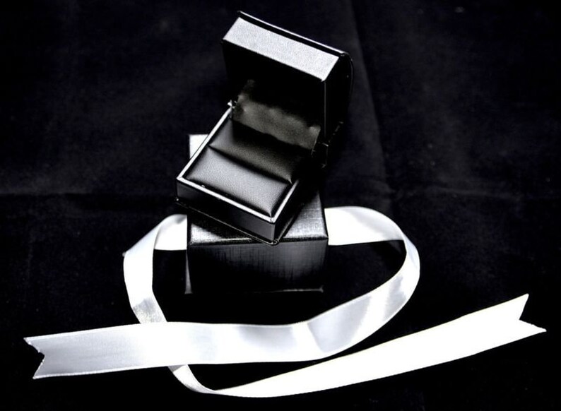Fancy Engagement Ring Proposal Box White Satin Ribbon Jewelry Etsy