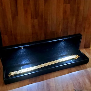 Fancy Black LED Lighted Watch / Tennis Diamond Bracelet Box illuminated Presentation gift box