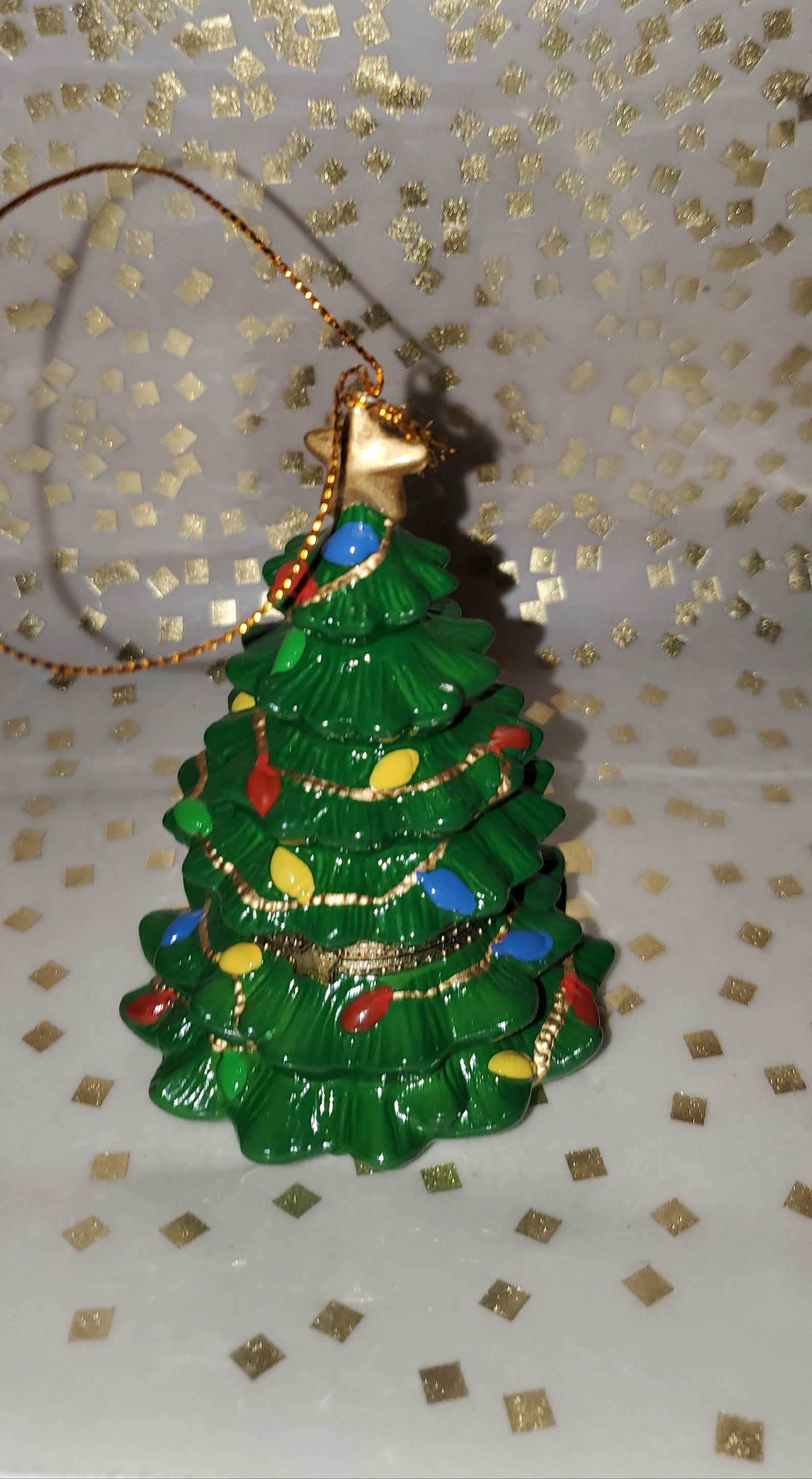 Novelty colorful hinged Christmas Tree porcelain Ball Ornament Etsy