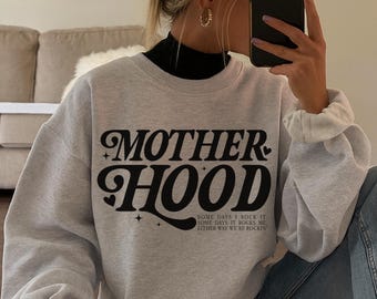 Comfort Colors Retro Motherhood Rockin It Shirt, Cute Mama Sweatshirt, Gift for Mom, Mothers Day Gifts, New Mom TShirt