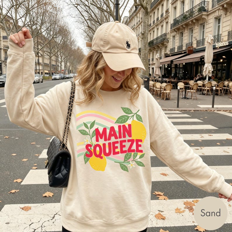 Comfort Colors Retro Main Squeeze TShirt, Cute Lemon Summer Graphic Tee, Vintage 70s Style T Shirt, Trendy Summer Fruit Boho Style Gift image 8