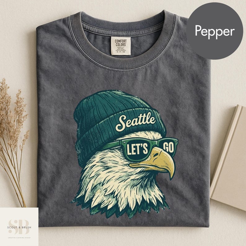 Comfort Colors Vintage Seattle Shirt, Retro Football TShirt, Football Merch Fan Gift, Unisex image 3