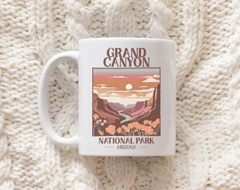 Grand Canyon National Park Mug, Vintage Style Arizona Coffee Cup, Retro National Park Souvenir, Gift for Hikers, Traveller Gift,