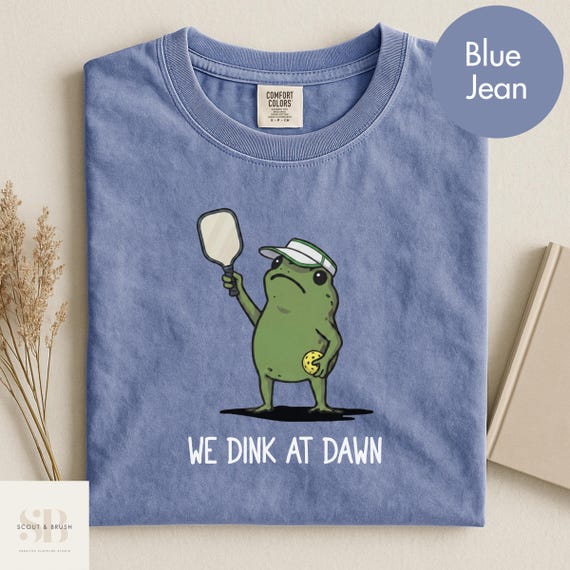 Comfort Colors We Dink At Dawn Pickle Ball Shirt, Funny Frog Meme Pickleball Lover Tee, Pickleball Player Gift, Sport Lover TShirt