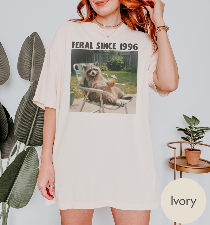 Comfort Colors Custom Year Funny Raccoon TShirt, Personalized Birthday Shirt, Vintage Bday Trip Gift, 30th Birthday Gift, 40th Birthday Gift image 2