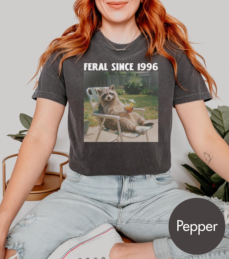 Comfort Colors Custom Year Funny Raccoon TShirt, Personalized Birthday Shirt, Vintage Bday Trip Gift, 30th Birthday Gift, 40th Birthday Gift image 4