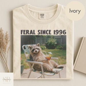 Comfort Colors Custom Year Funny Raccoon TShirt, Personalized Birthday Shirt, Vintage Bday Trip Gift, 30th Birthday Gift, 40th Birthday Gift image 1