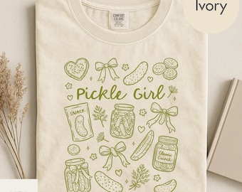 Comfort Colors Pickle Girl T-Shirt, Pickle Lover Shirt, Cute Pickle Princess Tee, Foodie Queen TShirt, Funny Snack Lover Gift