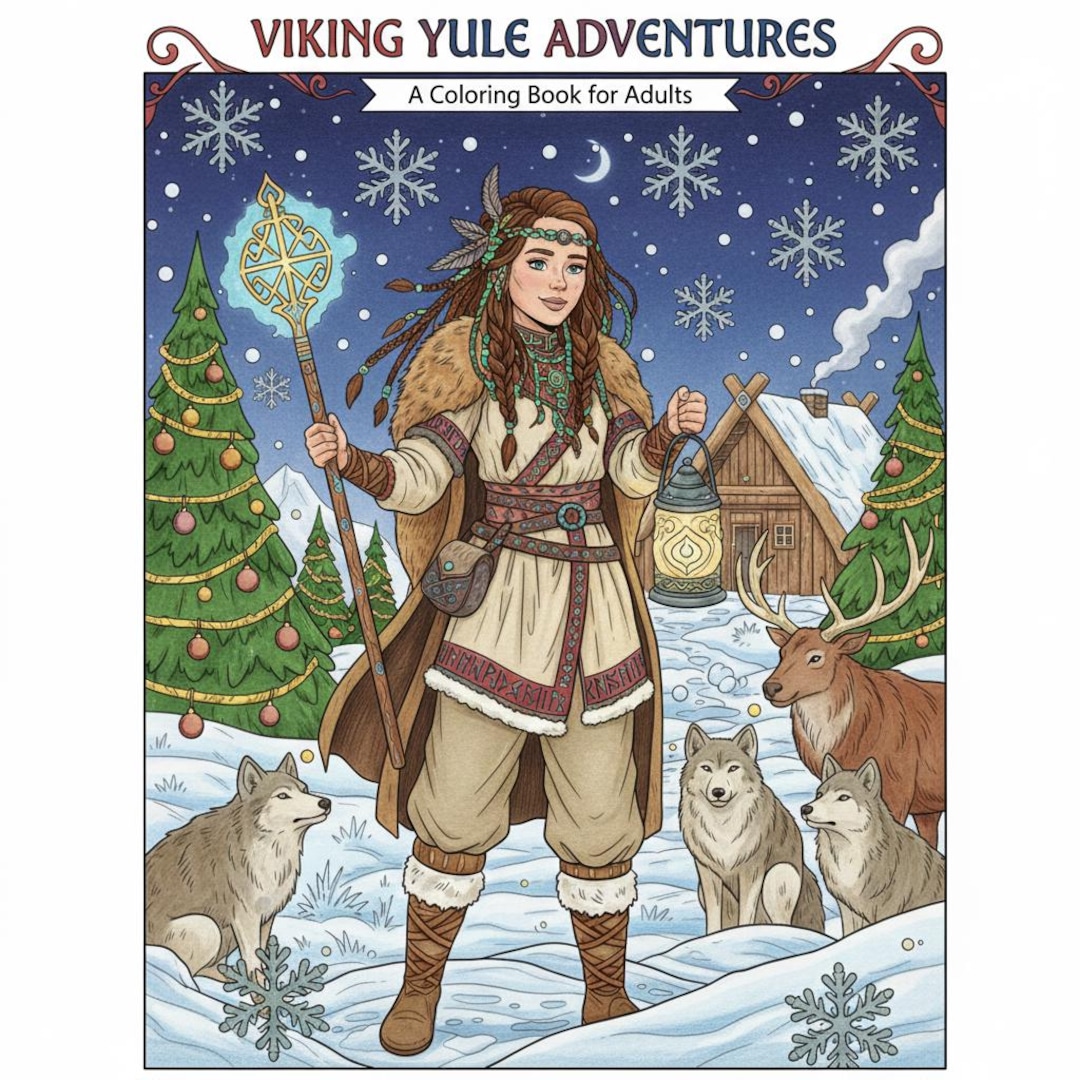 Yule Coloring Viking Yule Coloring Book – Printable PDF Coloring Pages for Adults and ...