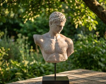 大理石彫刻 ゲーテ 胸像 アンティーク 有名作家 32 cm / 12.6