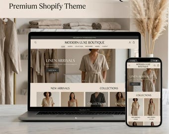 Amina Luxe Shopify Theme, Quiet Luxury Boutique Website Template