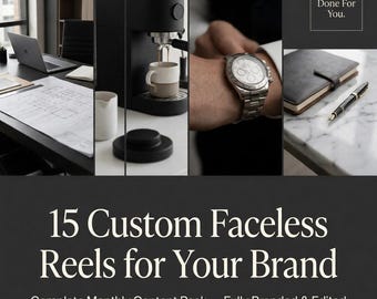 15 Custom Faceless Reels – Branded Video Content Pack (Digital Delivery)