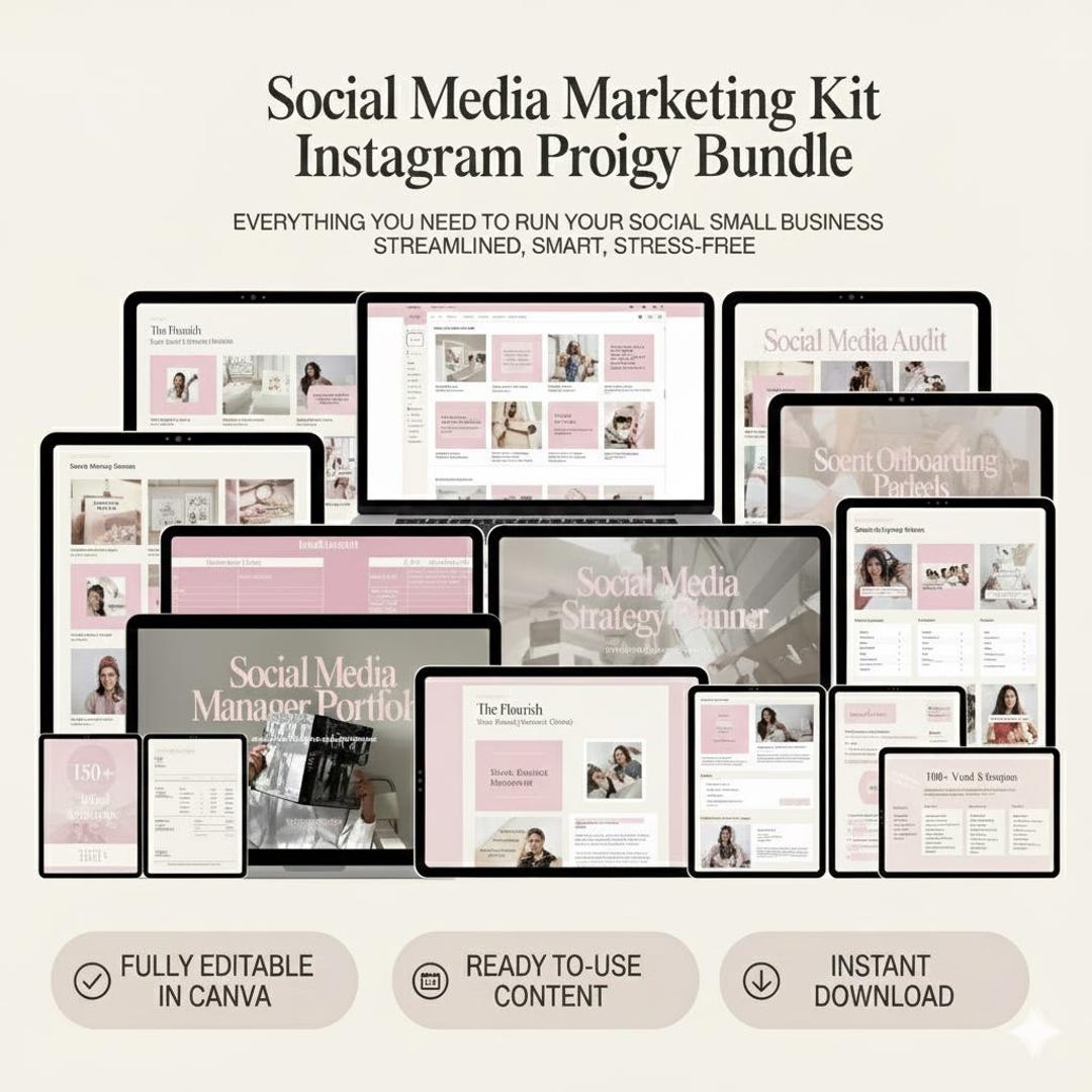 Social Media Marketing Kit | Instagram Branding Bundle | Canva Post ...