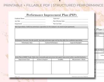 Performance Improvement Plan Template (PIP) | Employee Performance ...