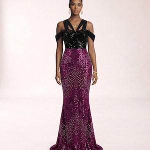 princess polly baby blue dress Wedtrend Women Dark Purple Prom Dress Spaghetti Straps Mermaid Formal Dress with Slit, Black / US22W main image 0