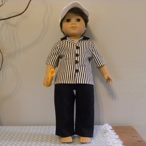 Black and White Referee Uniform designed to fit 18 dolls image 1