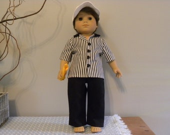 Black and White Referee Uniform designed to fit 18" dolls