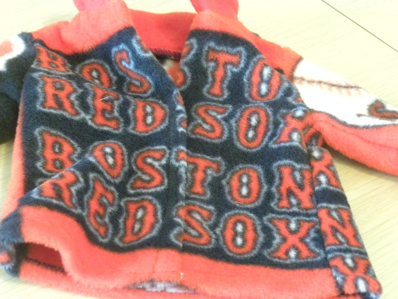 Boston Red Sox fleece jacket and blue jeans created for 18 dolls image 6