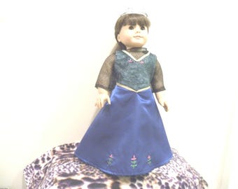 Vestido de la princesa Anna de Frozen con bragas y tiara a juego, diseñado para adaptarse a 18"
