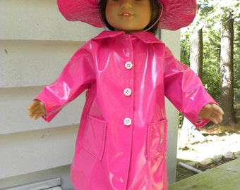 Pink Raincoat and Hat created for 18" dolls