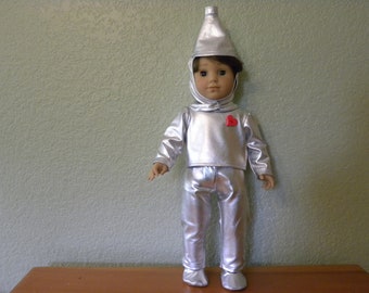 18" pop blikken man kostuum, hoed, shirt, broek, instappers