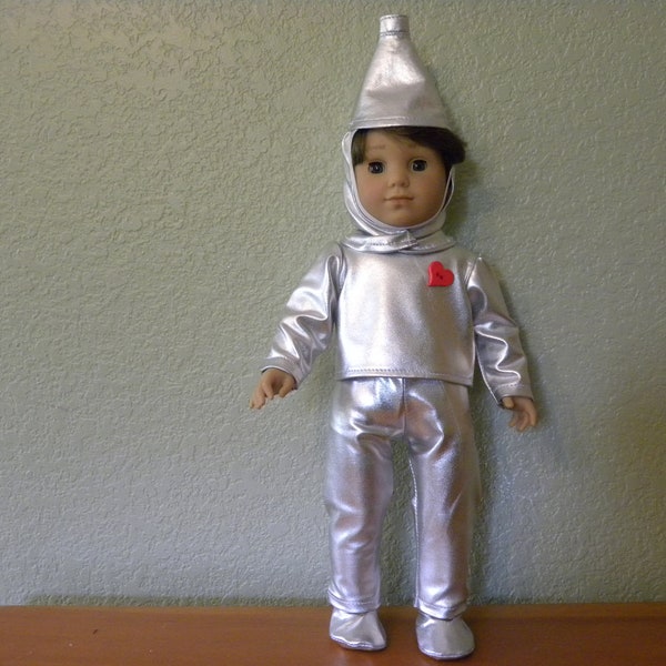 The Tin Man Costume from the Wizard of Oz designed to fit 18"' dolls such as American Girl