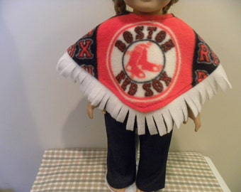 Boston Red Sox Poncho and Blue Jeans created for 18" dolls