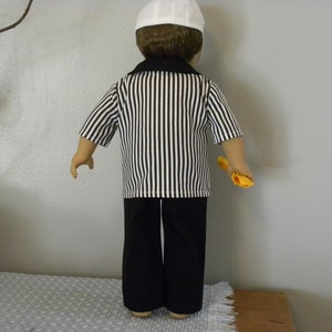 Black and White Referee Uniform designed to fit 18 dolls image 2