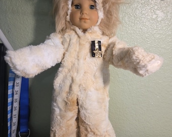 Feiger Löwe für 18" Puppen, Zauberer von Oz Fleece Outfit