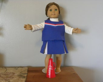 USA Cheerleading Outfit with Megaphone designed to fit 18" dolls