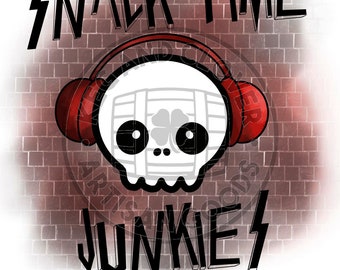 Snack Time Junkies - Red Headphones