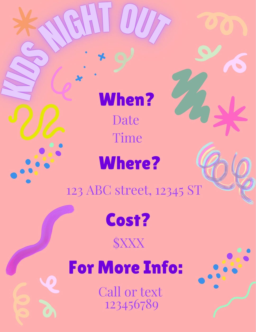 Invitations Week Colorful Event Invitation Canva Template - Etsy
