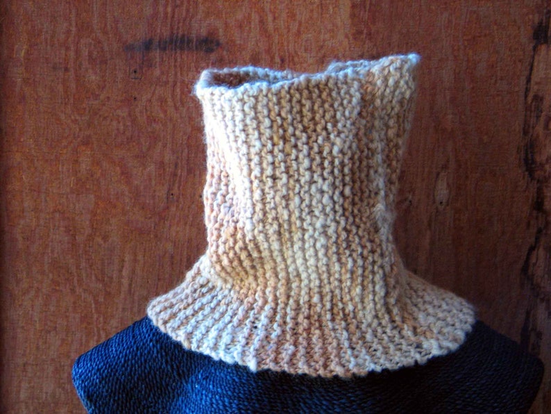 Cowl, Wearable Sustainable Art Accessory, Organic Cormo Wool, Wildcrafted and Organic Naturally Dyed, Knit, handmade image 3