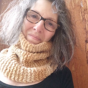 Cowl, Wearable Sustainable Art Accessory, Organic Cormo Wool, Wildcrafted and Organic Naturally Dyed, Knit, handmade image 5