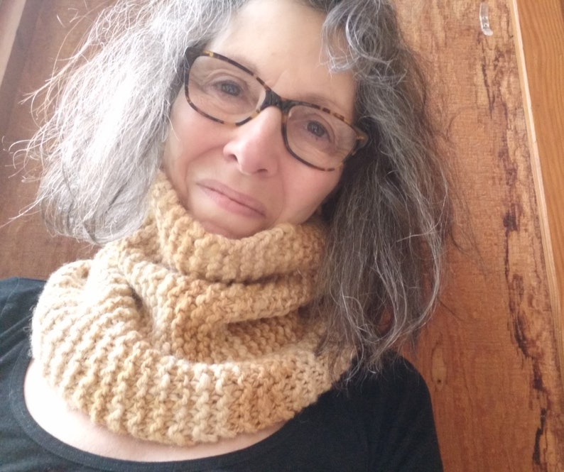 Cowl, Wearable Sustainable Art Accessory, Organic Cormo Wool, Wildcrafted and Organic Naturally Dyed, Knit, handmade image 5