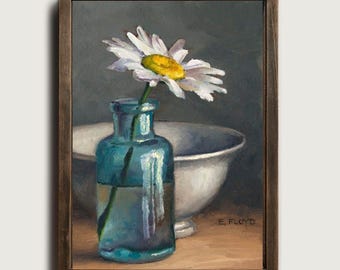 Daisy Oil Painting Printable Vintage Floral Wall Art