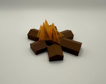 Runescape Firemaking 99 Display | OSRS Campfire Desk Decor | 2007scape Gaming Collectible