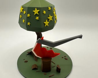 Runescape Magic Tree | OSRS Desk Decor | 3D Printed with Dragon Axe