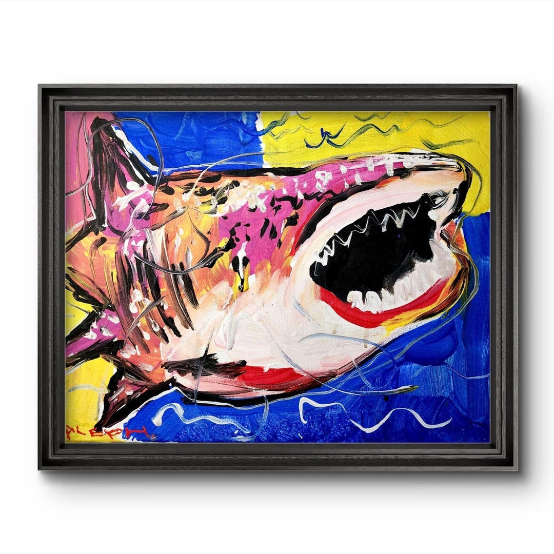 Aleph Original Art Fish 14x11 Colorful Modern Art Acrylic Painting on ...