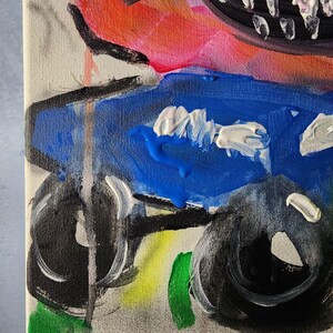 Arte original Cat Power 14x11 Pintura de arte abstracto de grafiti estilo Basquiat imagen 3