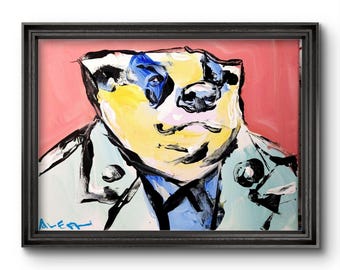 Aleph Original Art 9 x 12 Pintura Figurativa Abstracta Expresionista