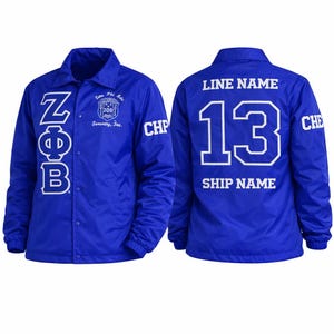 Blue Zeta Phi Beta Line Jacket, Custom Crossing Jacket, Personalized  with you line Name Number Year Custom Sorority Initiation Windbreakers