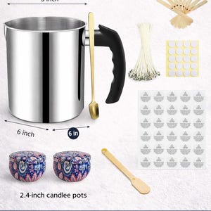 Brandify Candle Making Kit with Pouring Pot, 1300ml Wax Melter Pitcher Set with Wicks, Jars, Stickers, DIY Candle Kit Gift for Beginners