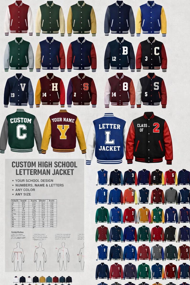 Custom Letterman Varsity Jacket Wool Body Leather Sleeves Personalized ...