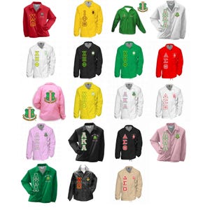 Custom Sorority Line-jas, gepersonaliseerd crossjack, coachwindjack, op maat gemaakte Griekse jas Naam Nummer Jaar Korting voor hoofdstukken