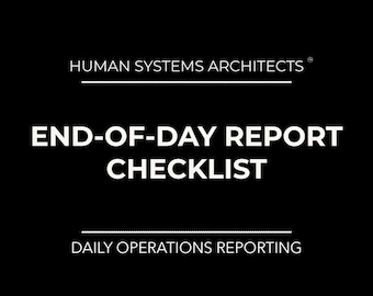 Lista de verificación del informe de fin de jornada / Informes diarios de operaciones del restaurante / Descarga digital