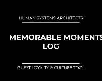 Memorable Moments Log | Guest Loyalty & Service Culture Tool | Digital Download