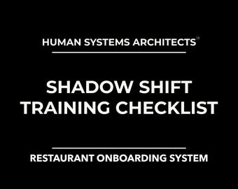 Shadow Shift Training Checklist | Restaurant Onboarding System | Digital Download