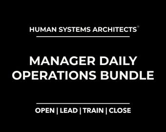 Manager Daily Operations Bundle | Restaurant Leadership & Training Systems | Digital Download